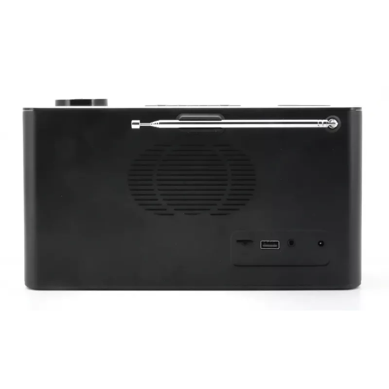 Personālais radio Soundmaster DAB700SW — analogais un digitālais uztvērējs, DAB+ / FM, 12 W, 2,9 collu LCD, MicroSD, melns