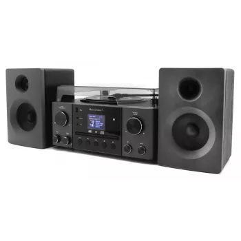 Mājas audio sistēma Soundmaster MCD1950SW — 20 W RMS, DAB+/FM, CD/MP3 atskaņošana, 3,5 mm aux, maiņstrāvas barošana (melna)