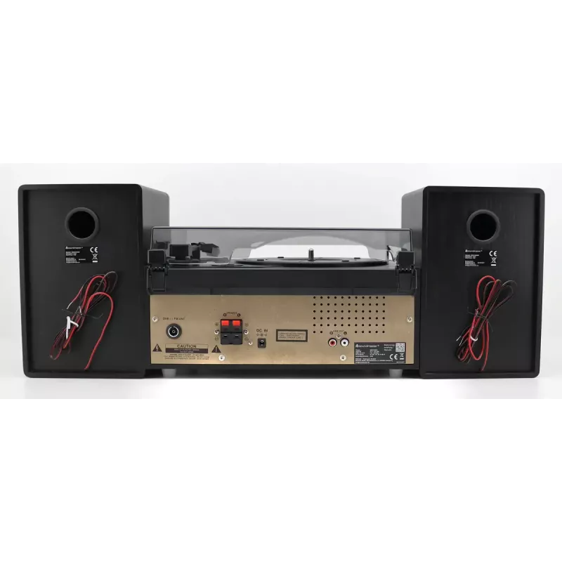 Mājas audio sistēma Soundmaster MCD1950SW — 20 W RMS, DAB+/FM, CD/MP3 atskaņošana, 3,5 mm aux, maiņstrāvas barošana (melna)