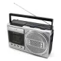 Pārnēsājams kasešu atskaņotājs Soundmaster RR20SI — FM/MW/SW radio, 3 W RMS, 3,5 mm austiņas, melns/sudraba