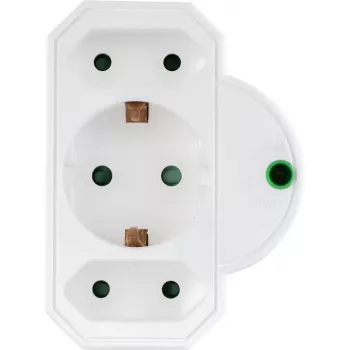 Strāvas sadalītāja adapteris REV 3 ligzdu ar pārsprieguma aizsardzību 0020070112, balts