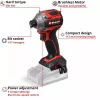 Bezvadu triecienatslēga EINHELL TP-CI 18/250-C Li BL, 18 V, bezsuku – tikai instruments (nav akumulatora/lādētāja)