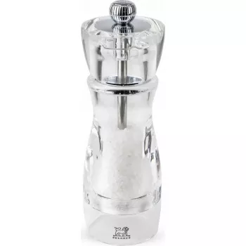 Sāls dzirnaviņas PEUGEOT VITTEL caurspīdīgs akrils 16 cm, manuālas dzirnaviņas galda lietošanai