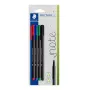 Fineliner Staedtler 334-S BK4 Ultra Fine Melns Blue zaļa Red 4 gab.