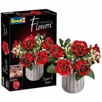 Koka rokdarbu komplekts REVELL Creative Wood Art Flowers – modeļu komplekts Rožu sapnis