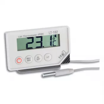 Elektroniskais iekštelpu termometrs TFA-Dostmann 30.1034 — digitāls, -40–70 °C, precizitāte 0,5 °C, CR2032 baterija, balts