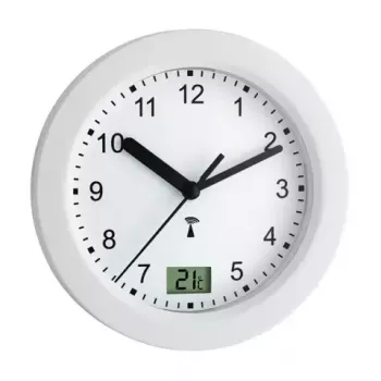 Sienas/galda pulkstenis TFA 60.3501 — apaļš, balts, 170×59 mm, AA 1,5 V