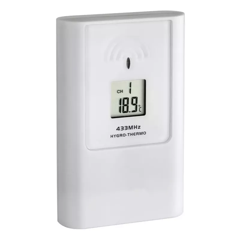 Iekštelpu/āra meteoroloģiskā stacija tfa dostmann Casa Balta LCD Baterija — bezvadu 0.433 GHz, AA 1.5 V, 141×100×48 mm
