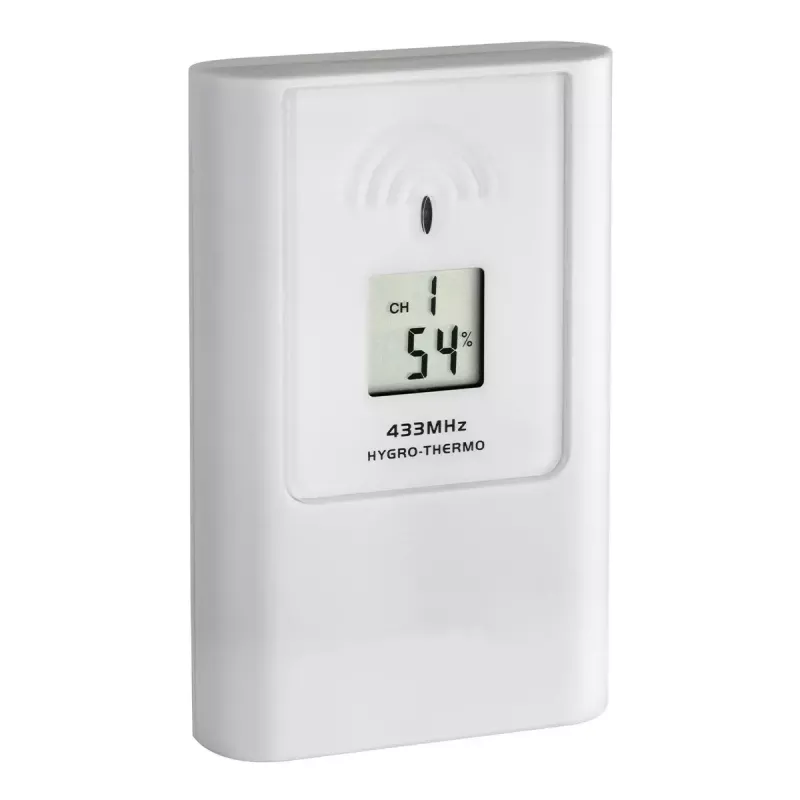 Iekštelpu/āra meteoroloģiskā stacija tfa dostmann Casa Balta LCD Baterija — bezvadu 0.433 GHz, AA 1.5 V, 141×100×48 mm