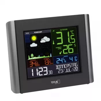 TFA-Dostmann VIEW METEO melns, ar baterijām, Wi-Fi, mitrums 10-99%
