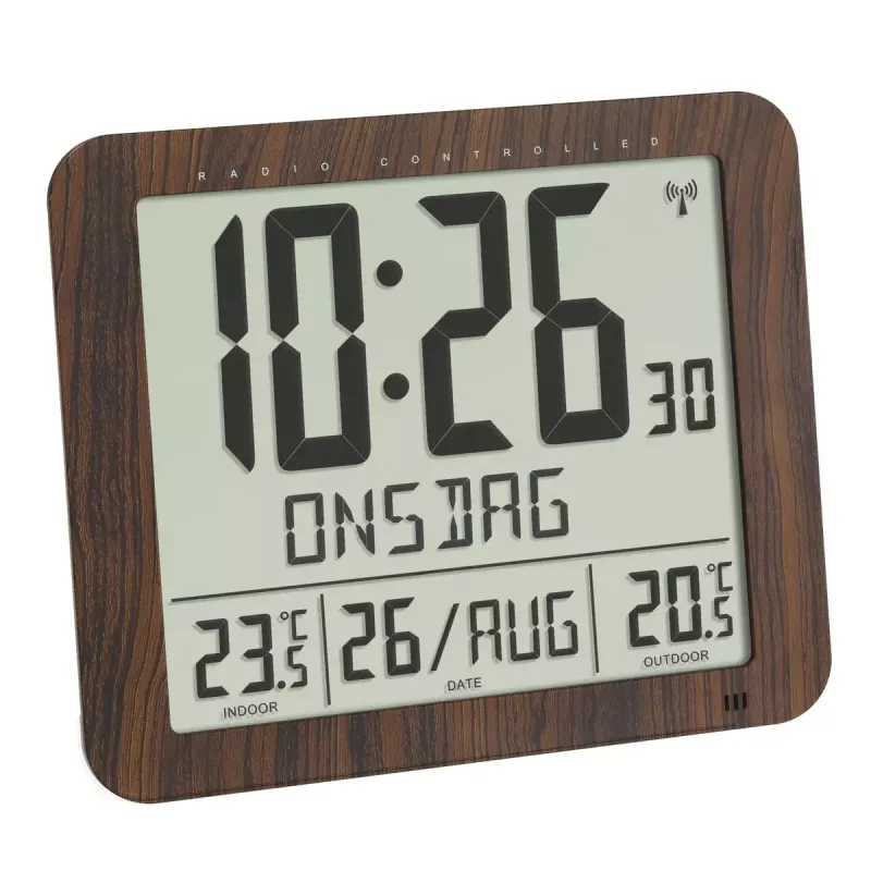 Digitālais modinātājpulkstenis TFA-Dostmann 60.4518.08 Wood LCD 433 MHz