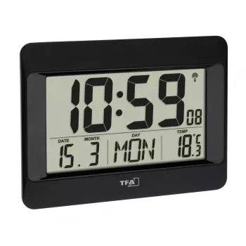 Digitālais modinātājpulkstenis TFA-Dostmann 60.4519.01 Melns Darbināms ar baterijām