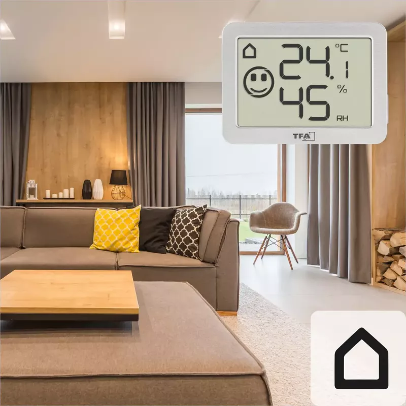 Telpu temperatūras un mitruma sensors TFA-Dostmann 30.5055.02 brīvi stāvošs bezvadu