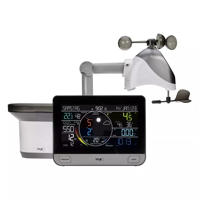TFA-Dostmann View Pro Melns DC/Baterijām Wi-Fi anemometrs termometrs higrometrs barometrs