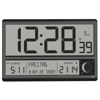 Digitālais modinātājpulkstenis TFA-Dostmann 60.4524.01, melns, LCD, ar bateriju darbināms