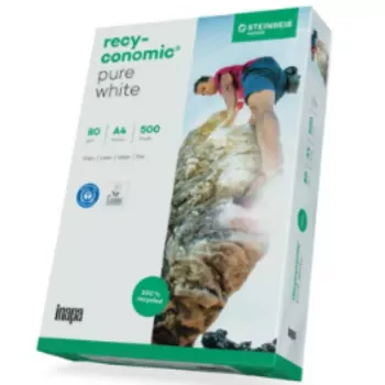 A4 drukas papīrs inapa-tecno recyconomic tīri balts 80 g 500 loksnes