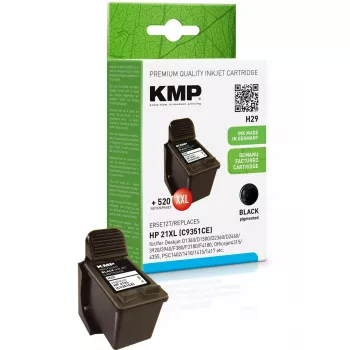 Kasetne KMP HP C9351AE Nr.21 melna 520 S. H29 uzpildīta