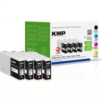 Kārtridžu komplekts KMP Epson T7901-T7904 Daudzpaka 2700-3000 lpp. E220YX atjaunots