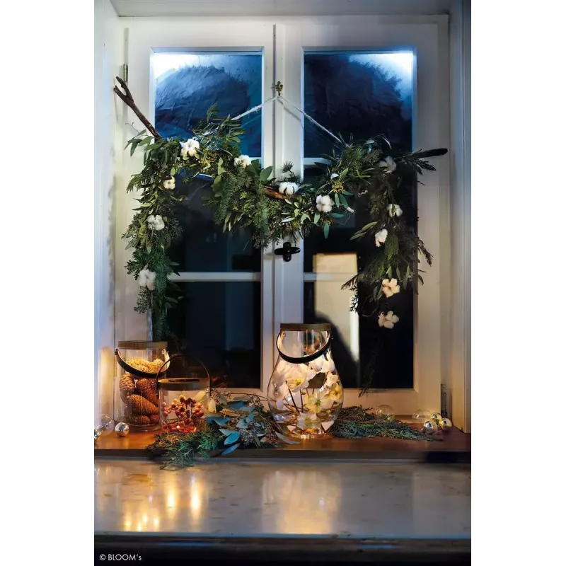 Galda lampa Krinner LUMIX Deco Glass Basic LED - caurspīdīga, bambusa, stikla