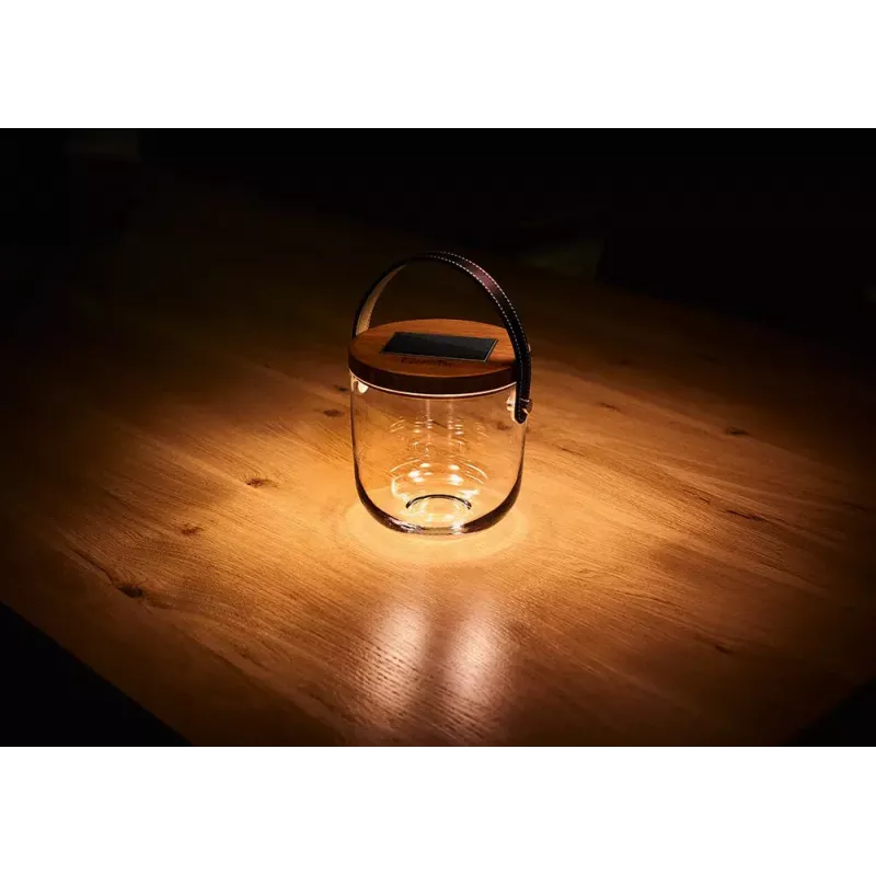 Galda lampa Krinner LUMIX Deco Glass Basic LED - caurspīdīga, bambusa, stikla