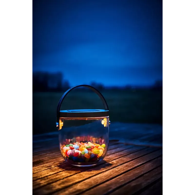 Galda lampa Krinner LUMIX Deco Glass Basic LED - caurspīdīga, bambusa, stikla