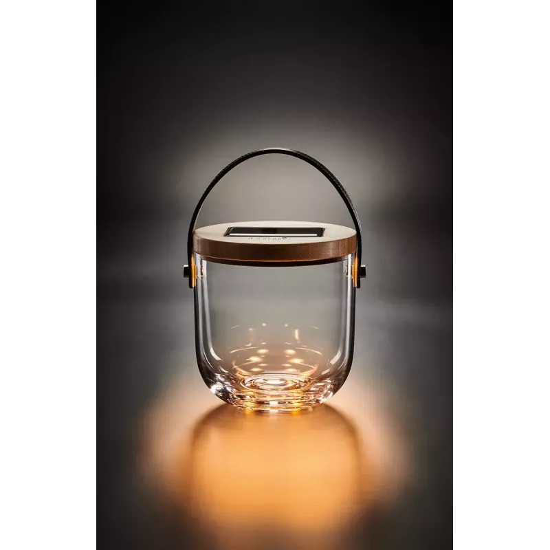 Galda lampa Krinner LUMIX Deco Glass Basic LED - caurspīdīga, bambusa, stikla