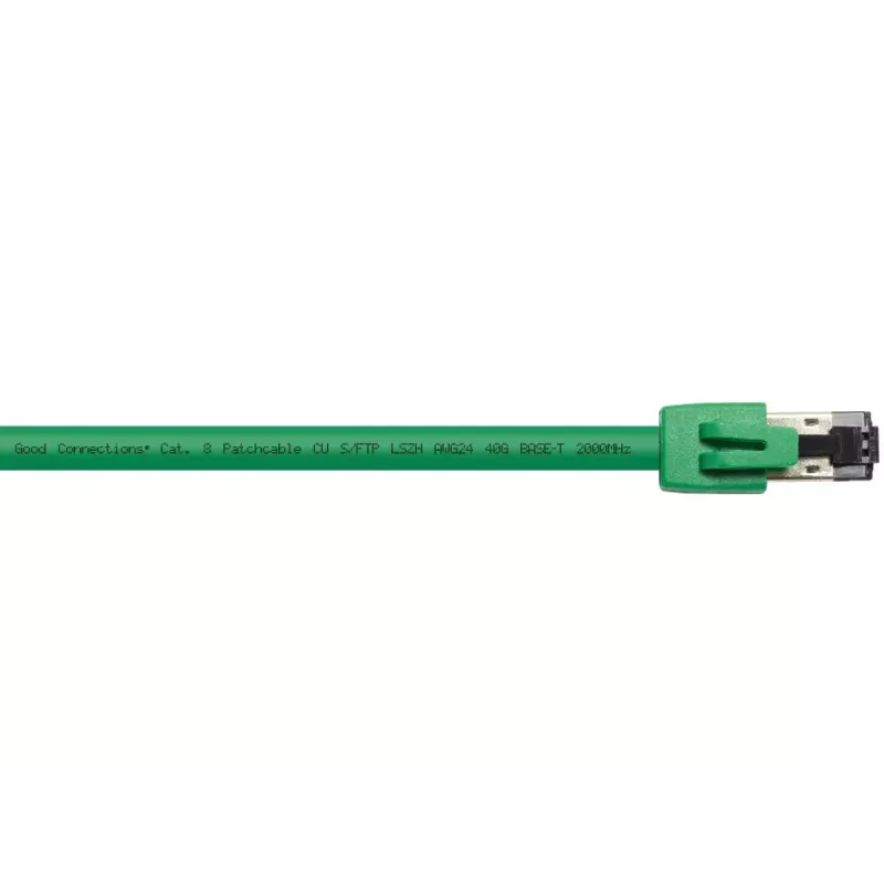 Tīkla kabelis Alcasa 8080-100G zaļš 10 m Cat8.1 S/FTP