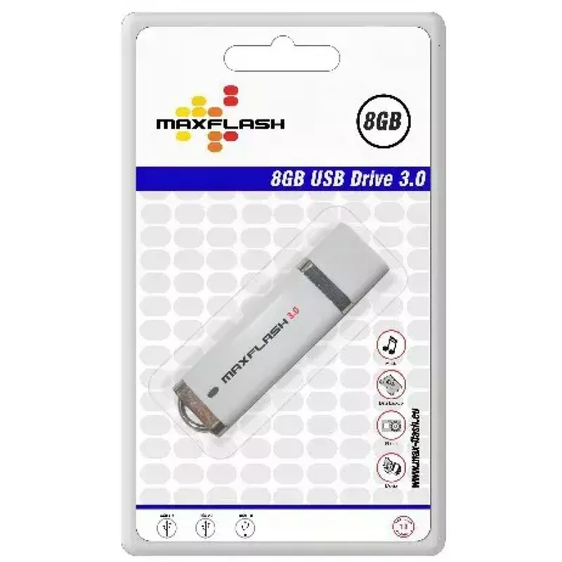 USB zibatmiņa MaxFlash 8GB USB 3.0 USB Type-A PD8G3M-R balta