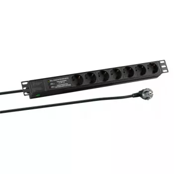 Strāvas pagarinātājs EFB Elektronik EK631DE.3, 2 m kabelis, 7 maiņstrāvas rozetes, C tipa kontaktdakša, 16 A, iekštelpām, melns