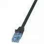 Tīkla kabelis LogiLink CP3023U RJ-45 Cat6a 0.5 m Melns