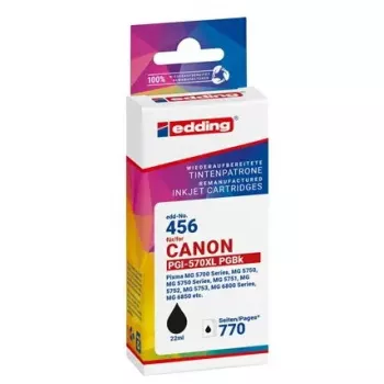 Tintes kasetne Edding EDD-456 saderīga ar Canon, melna, 22 ml, 770 lpp., viens iepakojumā