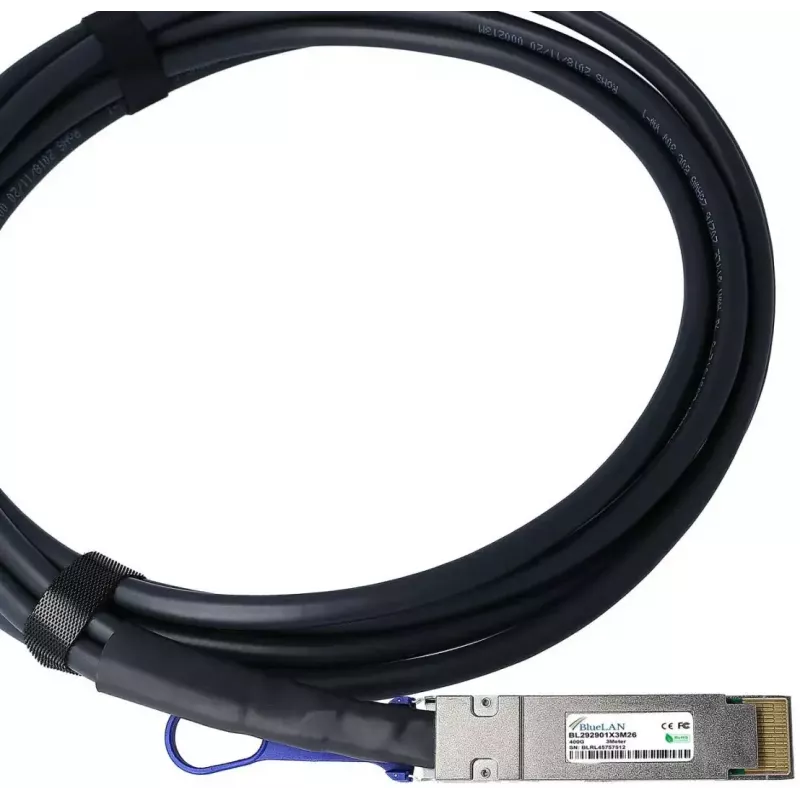 BlueOptics QDD-400-CU2M-BL InfiniBand optiskās šķiedras kabelis 2 m QSFP-DD melns