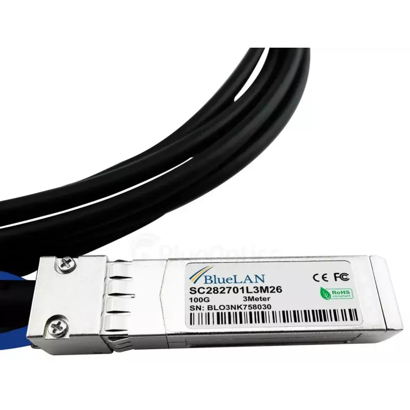 BlueOptics XQ+BC0003-XS+-BL InfiniBand/optiskās šķiedras kabelis 3 m QSFP28 4xSFP28 vīr./vīr.