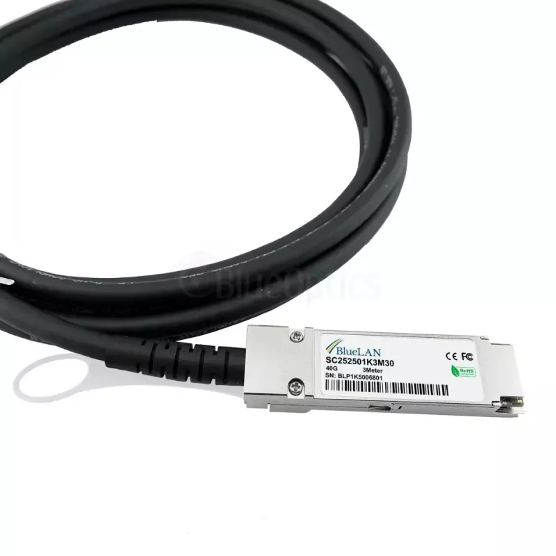 DAC kabelis BlueOptics EQPC40PC030C0100-BL QSFP InfiniBand 3m melns