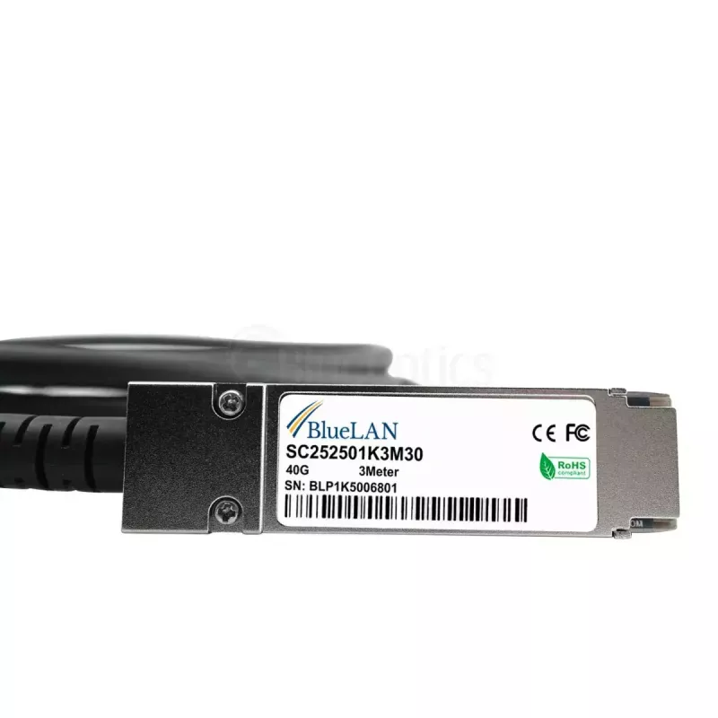 DAC kabelis BlueOptics EQPC40PC030C0100-BL QSFP InfiniBand 3m melns