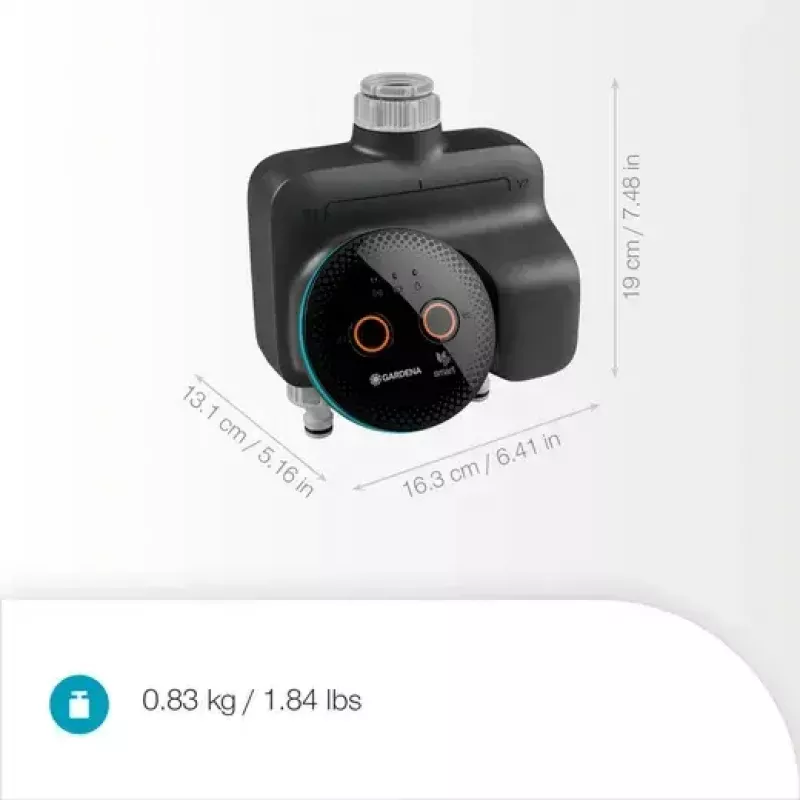 GARDENA smart home water controller Wireless 19034-20 — Bluetooth, baterija (AA), melns