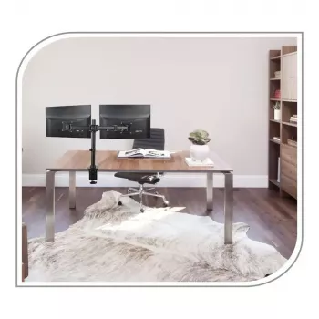 PureMounts PM-OFFICE-02 monitora stiprinājums / statīvs 68,6 cm (27 collas) Galda, Melns