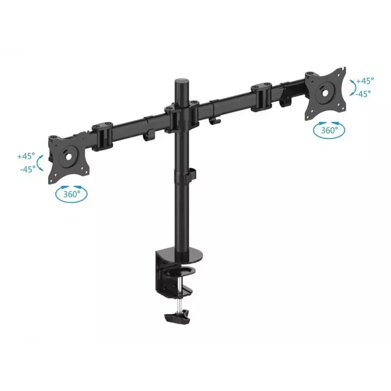 PureMounts PM-OFFICE-02 monitora stiprinājums / statīvs 68,6 cm (27 collas) Galda, Melns