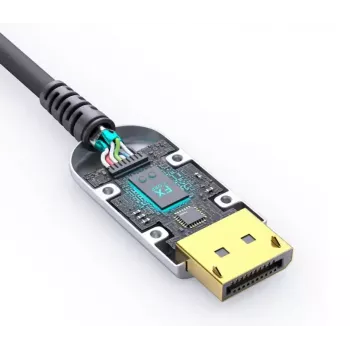FiberX HDMI kabelis FX-I350-015 15 m Type A Male 2.0 18 Gbit/s Melns Sudrabains