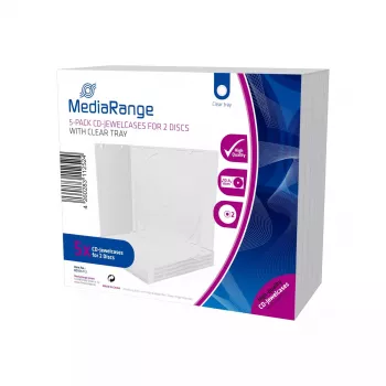 CD Case Double MediaRange Cajas 10mm Caurspīdīgs