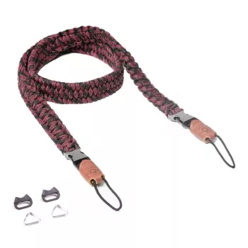 Kameras siksna Genius C-Rope Traveler digitālajām kamerām, neilons, melns/sarkans, maksimālais garums 100 cm