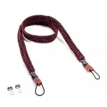 Kameras siksna Genius C-Rope Traveler digitālajām kamerām, neilons, melna/sarkana, maks. garums 125 cm