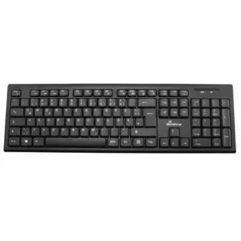 Bezvadu tastatūra MediaRange MROS111-GR QWERTY izkārtojums, melna — kompakts bezvadu dizains