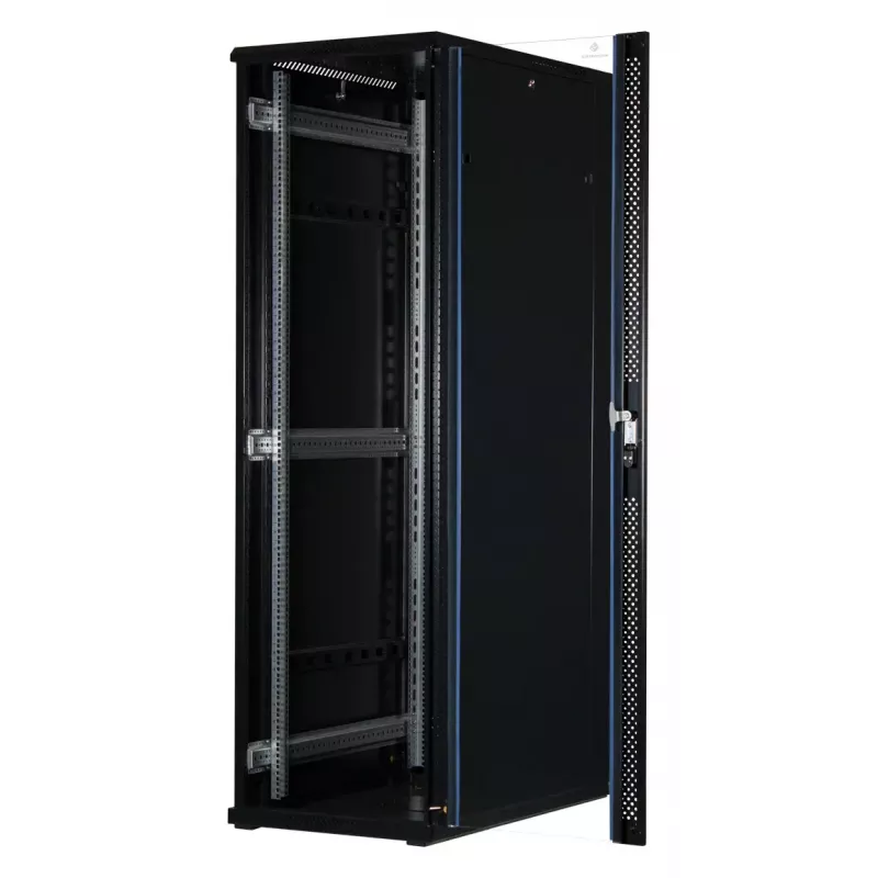 42U serveru skapis Rockstable RS19-6042 ar rūdītu stiklu
