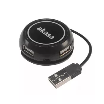 USB centrmezgls Akasa Connect4C 4-IN-1 melns