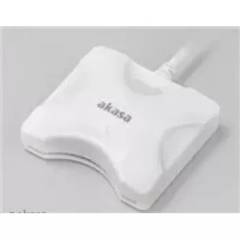 Karšu lasītājs Akasa AK-CR-03WHV2 USB 3.0 balts, vairāku slotu ārējais lasītājs SD/microSD/CF/Memory Stick kartēm
