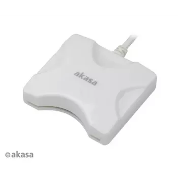 Karšu lasītājs Akasa AK-CR-03WHV2 USB 3.0 balts, vairāku slotu ārējais lasītājs SD/microSD/CF/Memory Stick kartēm