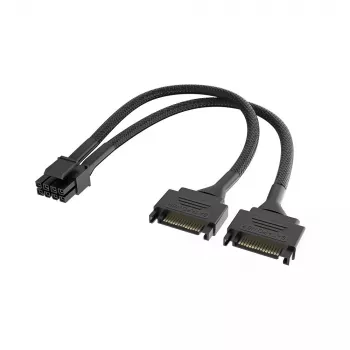 Strāvas adaptera kabelis Akasa Dual SATA to 8‑Pin CPU (AK-CBPW33-15) 15 cm