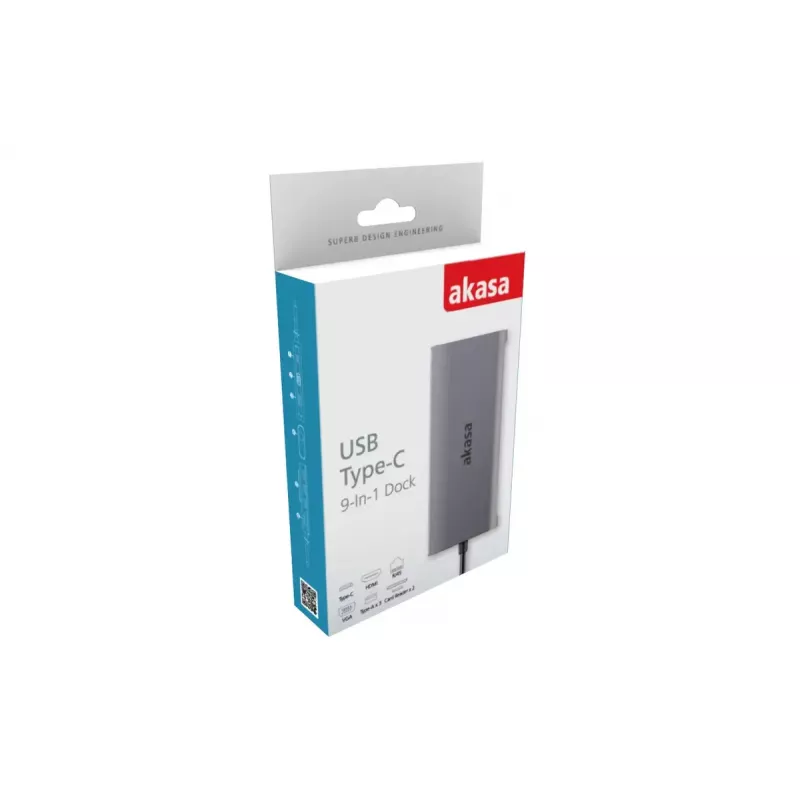 Dokstacija Akasa USB Type-C 9-in-1