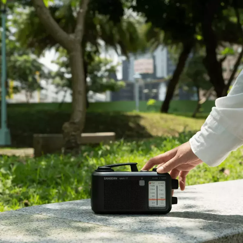 Portatīvs radio Sangean MMR-77 analogais AM FM melns 3,5 mm austiņu ligzda